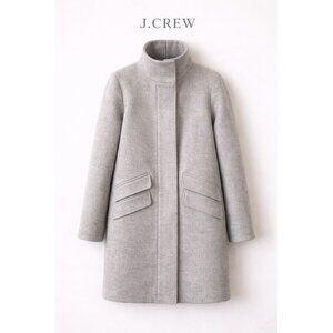 J.Crew Cocoon Coat Italian Stadium-Cloth Wool Blend Gray Size 2
